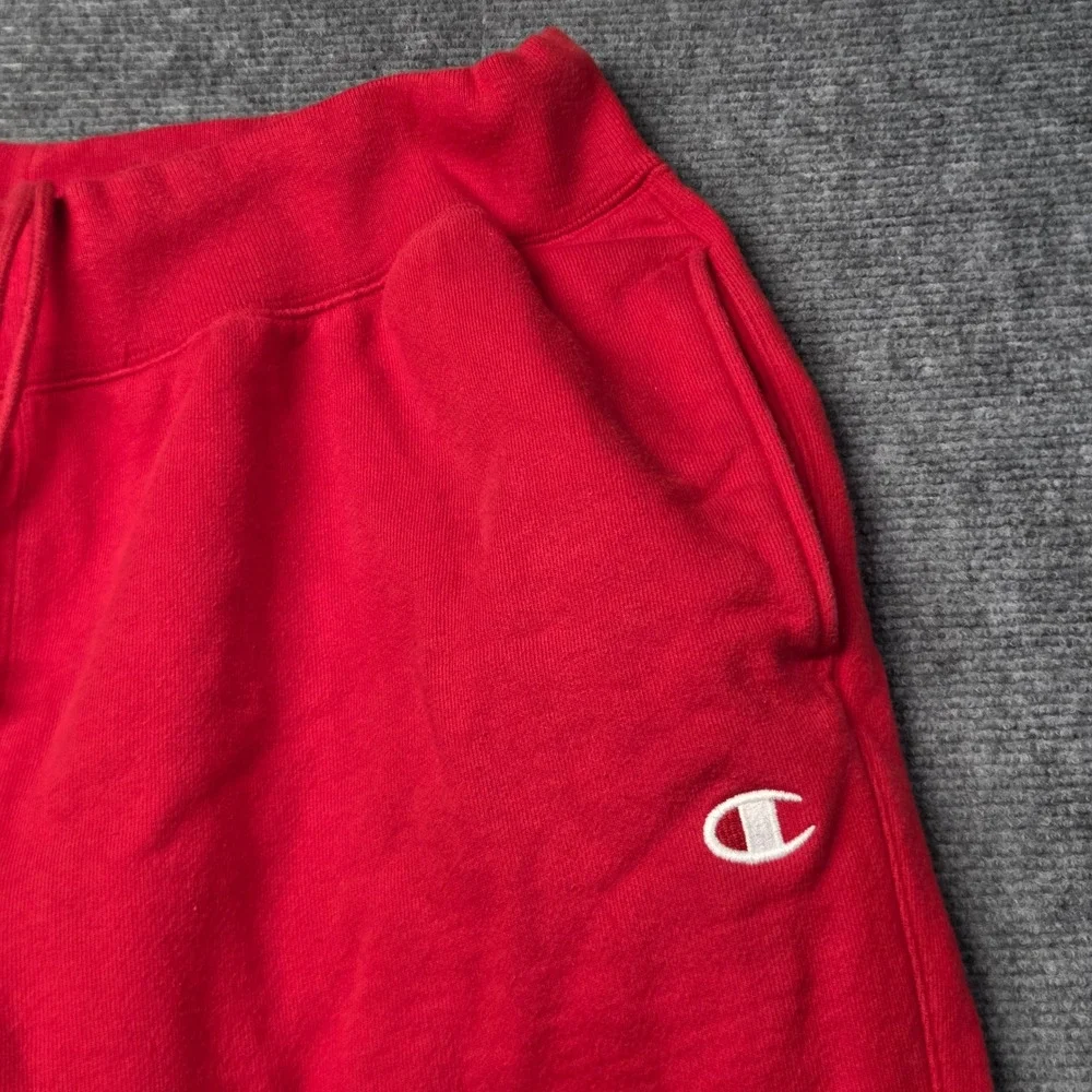 Champion Reverse Weave Sweatpants Red Mens XL GF01 Joggers Fleece C Logo